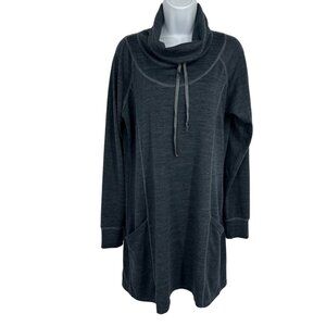 Kuhl Women's Lea Cowl Neck & Tie Pockets Thumb Holes Sweater Dress Size L